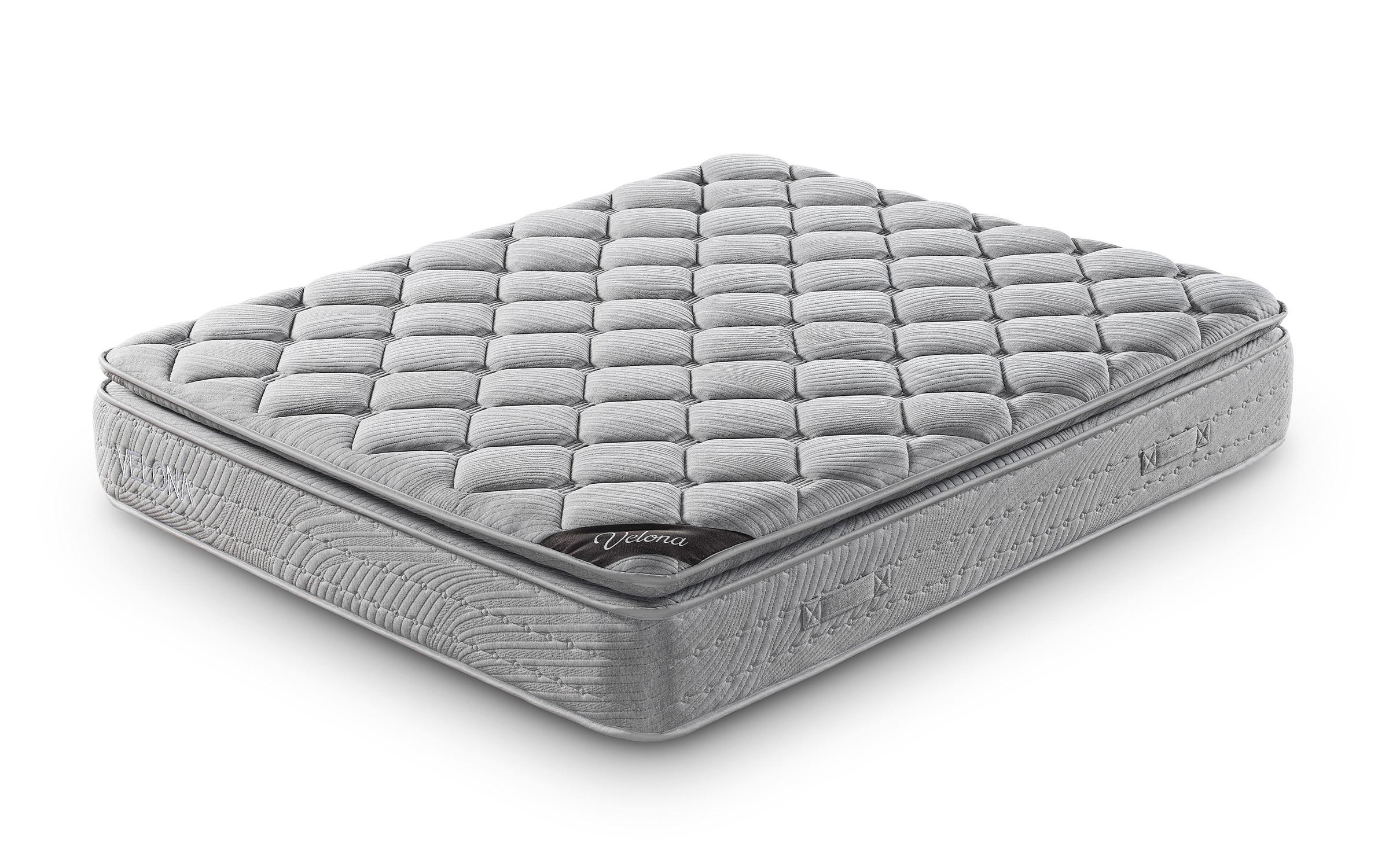 Pat dublu Boxspring 160/200 Velona + saltea, gri  8